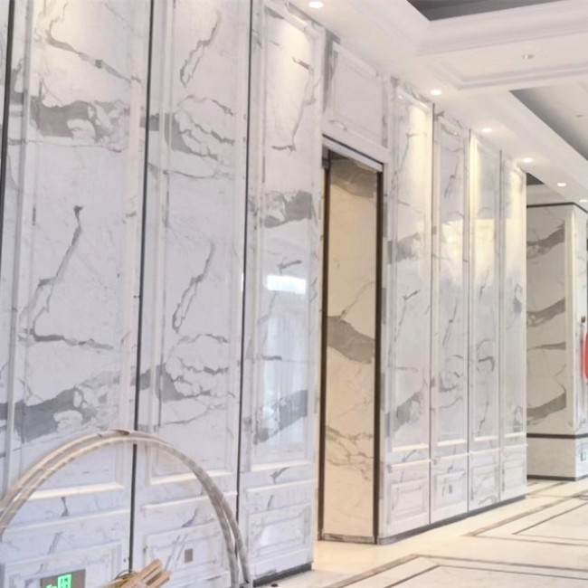 Customized white marble wall paneling marble wall panels